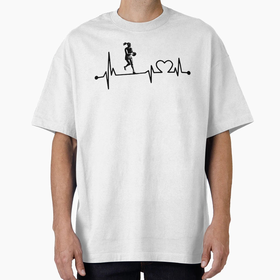Netball Heartbeat T-Shirt - Novelty Apparel Unisex - T-Shirt, Sweatshirt, Hoodie