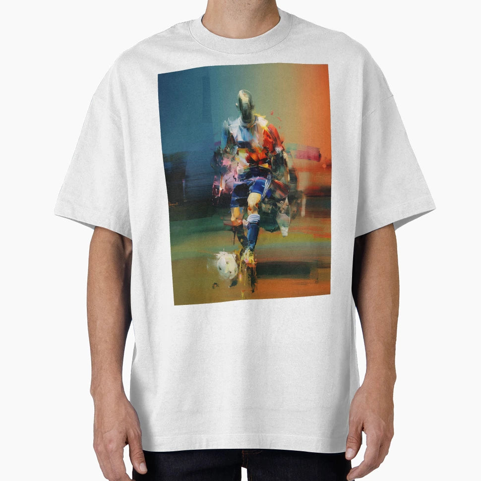 Abstract Soccer Player Motion T-Shirt - Aesthetic Graphic Men Women - T-Shirt, Sweatshirt, Hoodie