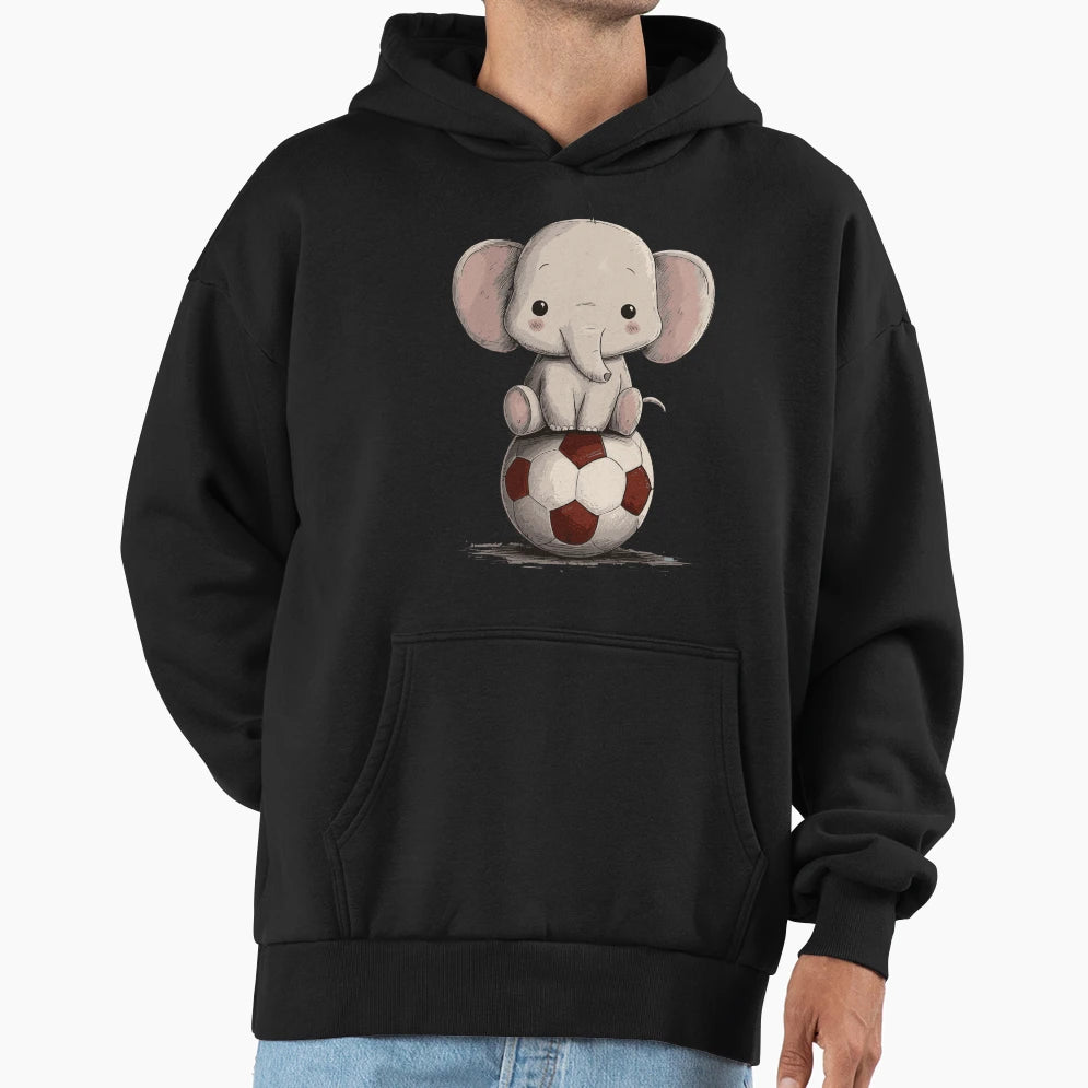 Elephant Soccer Star Hoodie - Unique Graphic for Adults - T-Shirt, Sweatshirt, Hoodie