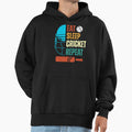 Eat Sleep Cricket Repeat Cricket Hoodie - Streetwear Style for Adults - T-Shirt, Sweatshirt, Hoodie