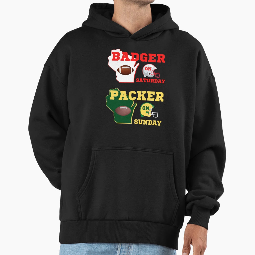 Badger Saturday Packer Sunday Hoodie - Casual Everyday Wear Unisex - T-Shirt, Sweatshirt, Hoodie