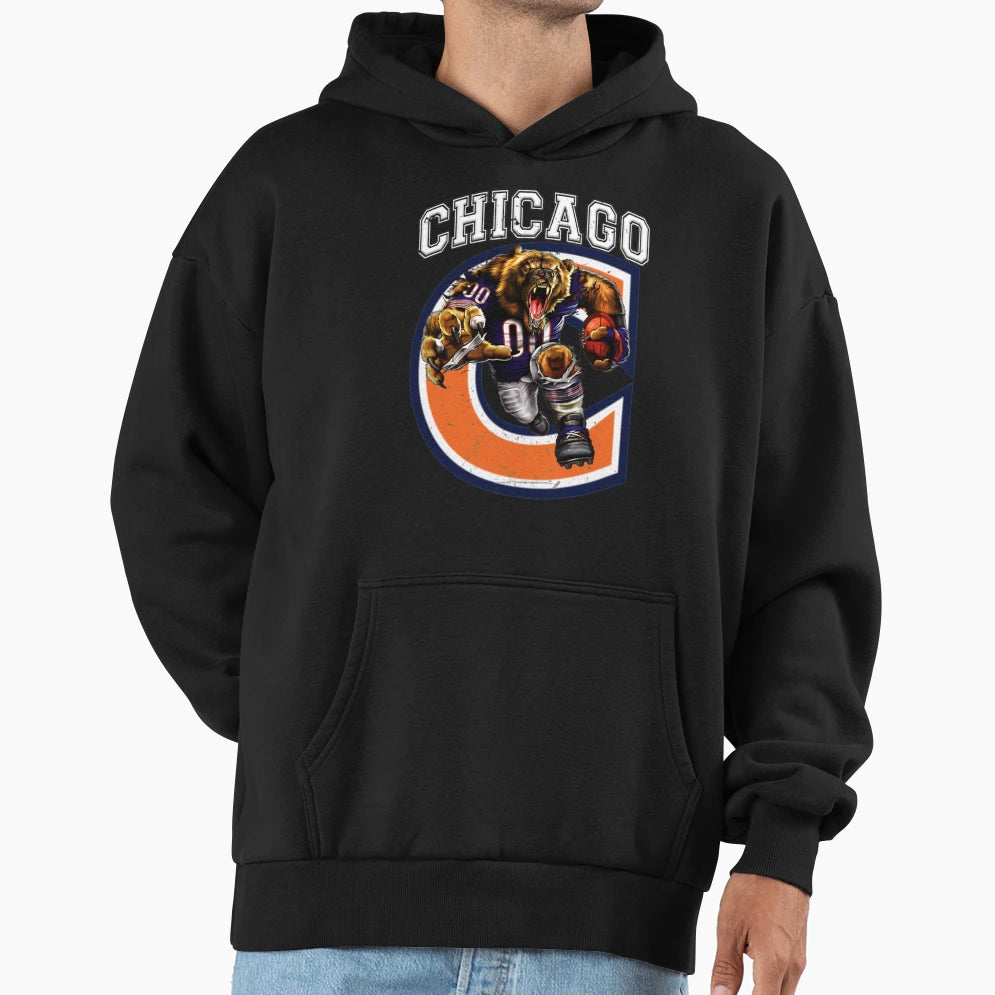 Chicago Football Hoodie - Trendy Graphic Unisex - T-Shirt, Sweatshirt, Hoodie