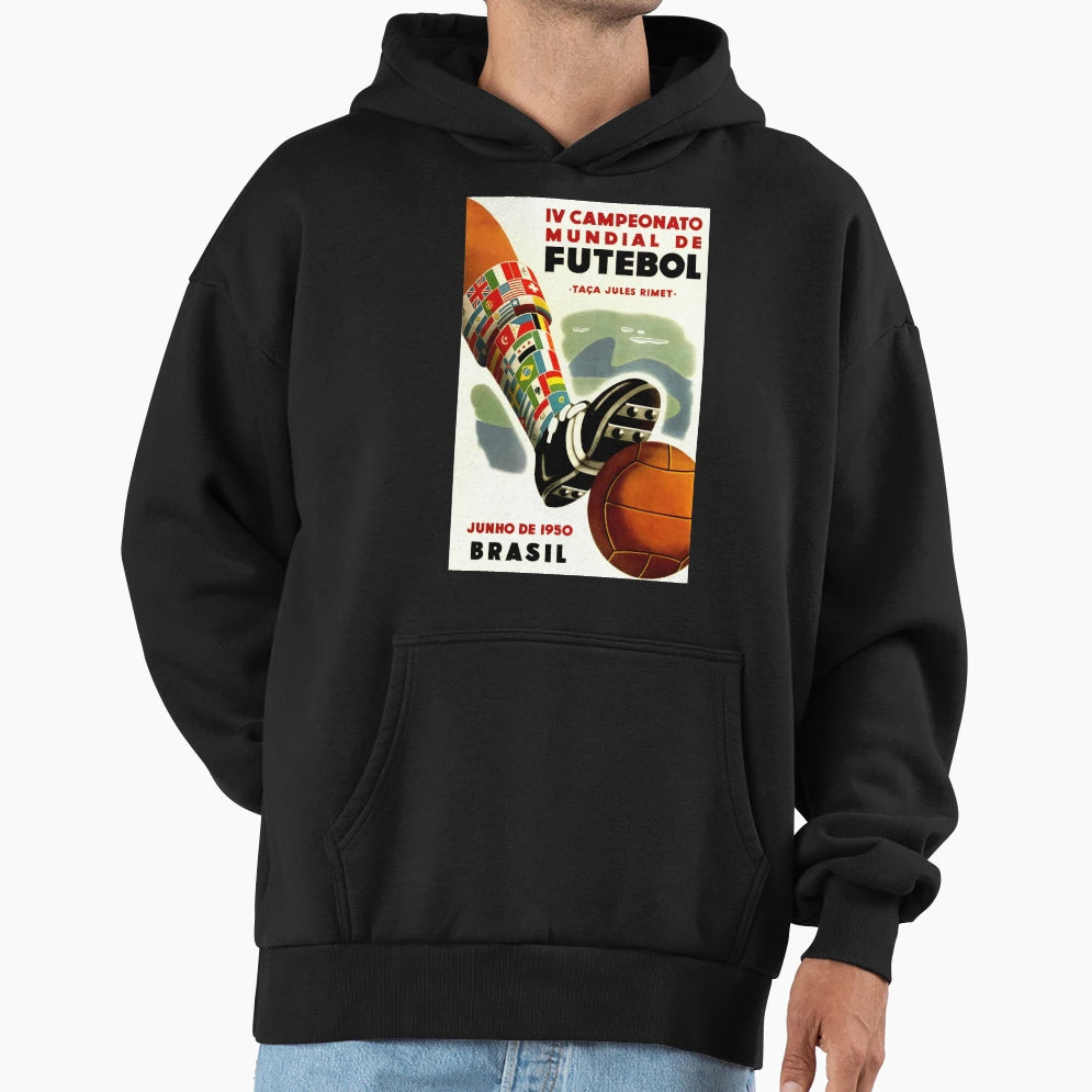 1950 Fifa World Cup Brazil Soccer Hoodie - Aesthetic Graphic for Adults - T-Shirt, Sweatshirt, Hoodie