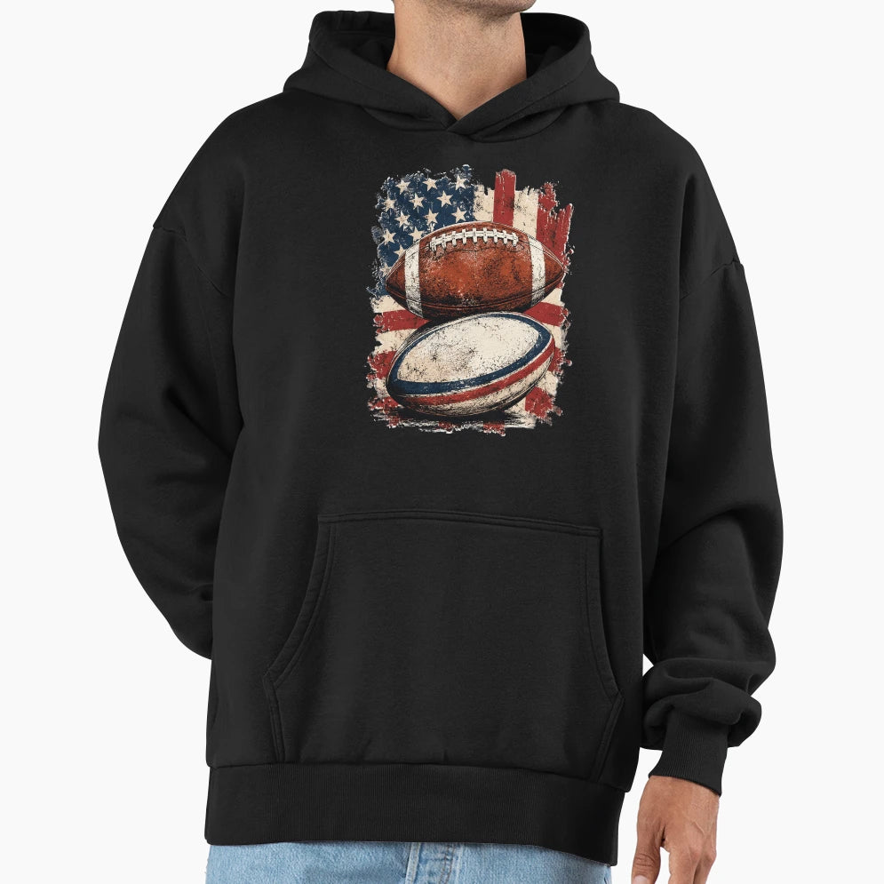 Football Independence Day 4Th July Hoodie - Graphic Print for Adults - T-Shirt, Sweatshirt, Hoodie