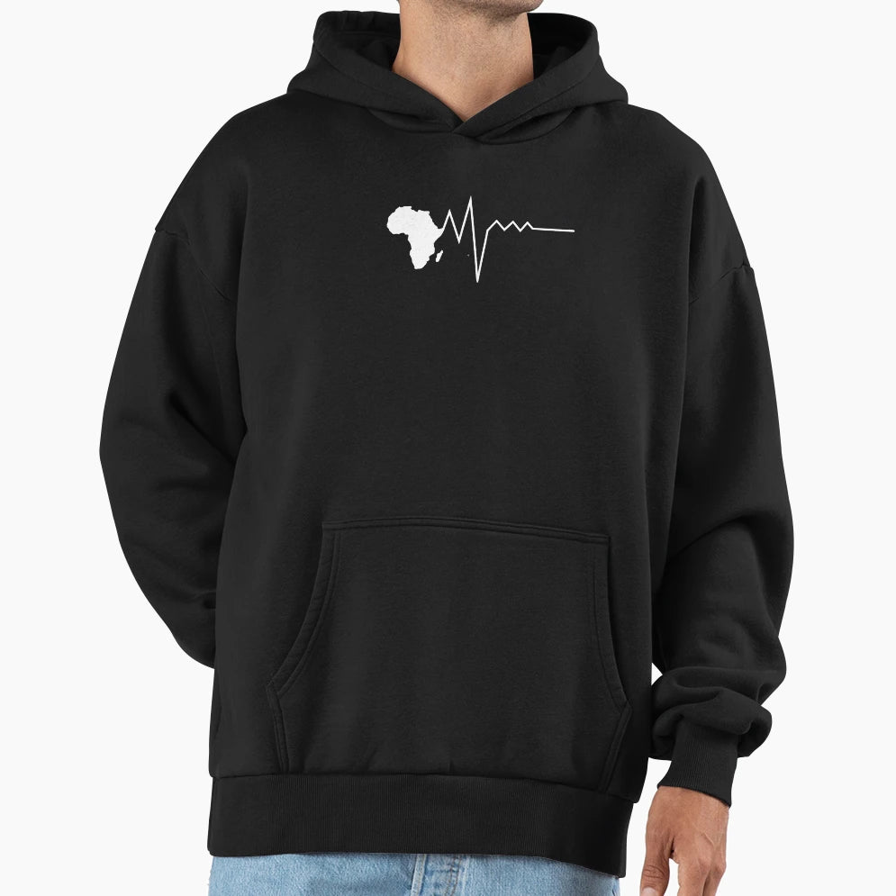 Africa Heartbeat Hoodie - Trendy Graphic Unisex - T-Shirt, Sweatshirt, Hoodie