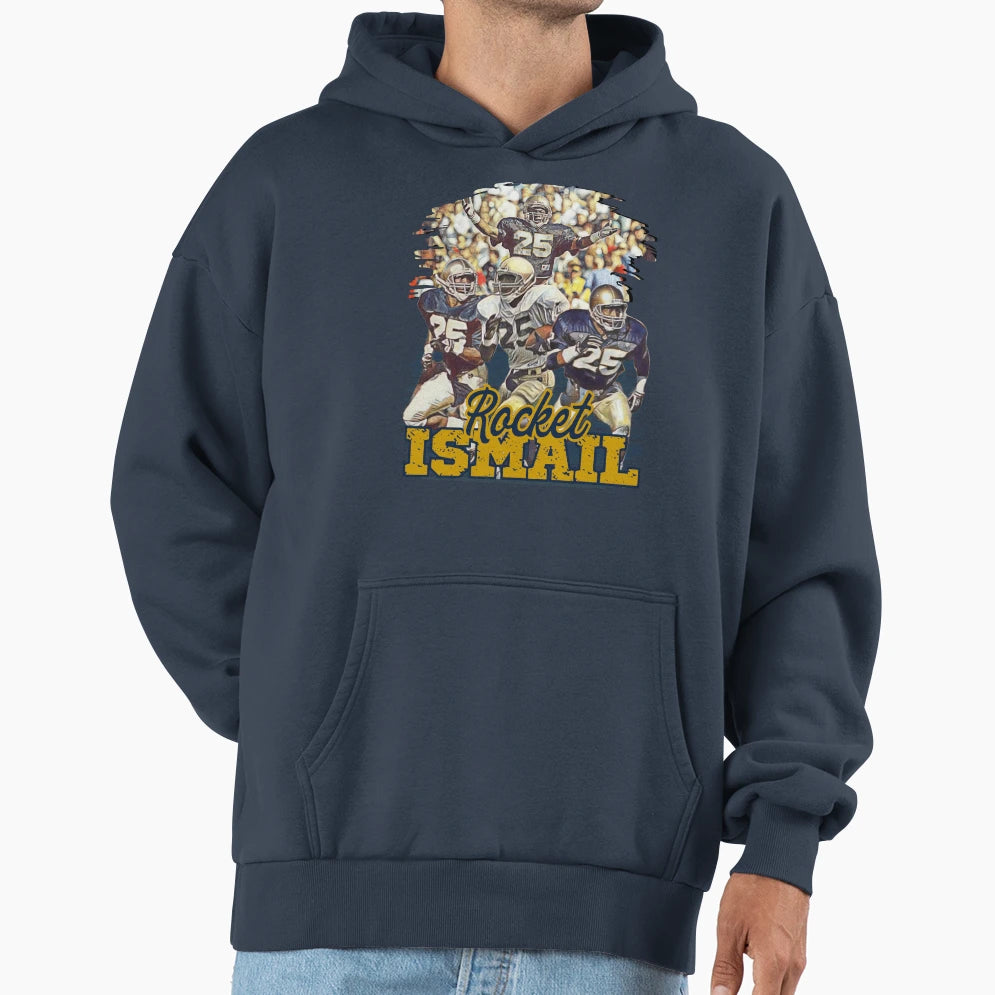 Rocket Ismail Football Legend Collage Hoodie - Trendy Graphic for Adults - T-Shirt, Sweatshirt, Hoodie