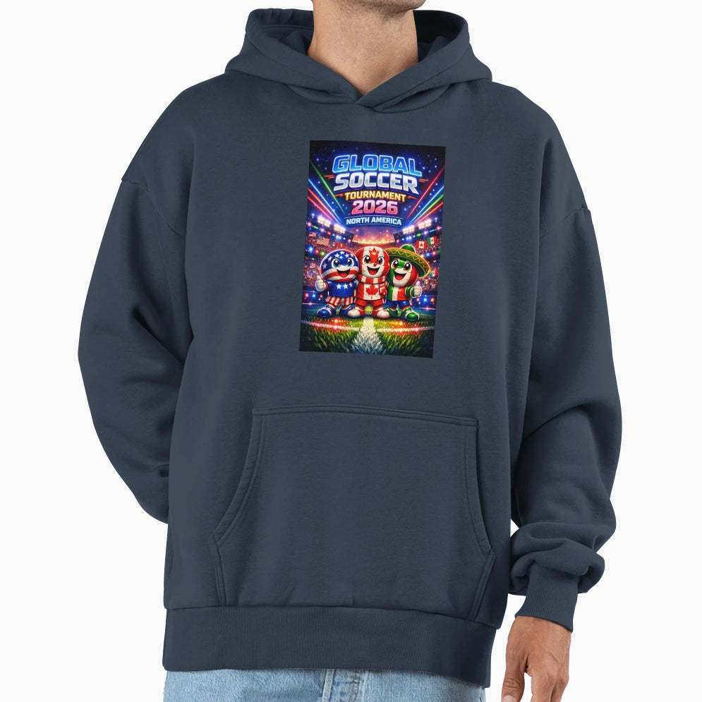 Global Soccer Tournament 2026 Neon Hoodie - Streetwear Style Men Women - T-Shirt, Sweatshirt, Hoodie
