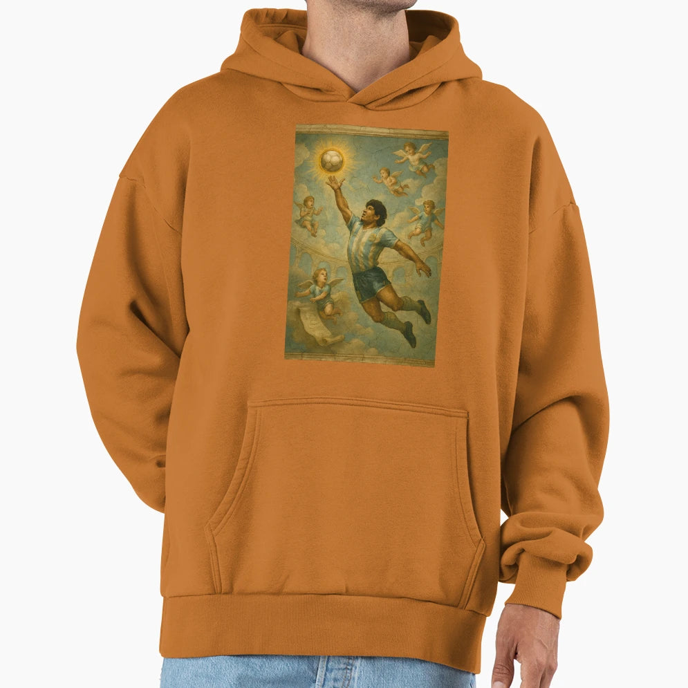 Maradona Hand God Divine Fresco Hoodie - Casual Everyday Wear Unisex - T-Shirt, Sweatshirt, Hoodie