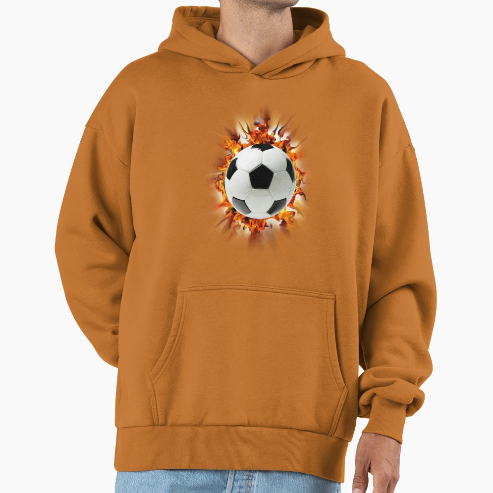Flaming Soccer Ball T-Shirt - Aesthetic Graphic Unisex - T-Shirt, Sweatshirt, Hoodie