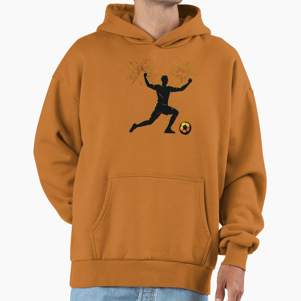 Goal Celebration Fireworks Soccer Hoodie - Fun Novelty Design for Adults - T-Shirt, Sweatshirt, Hoodie