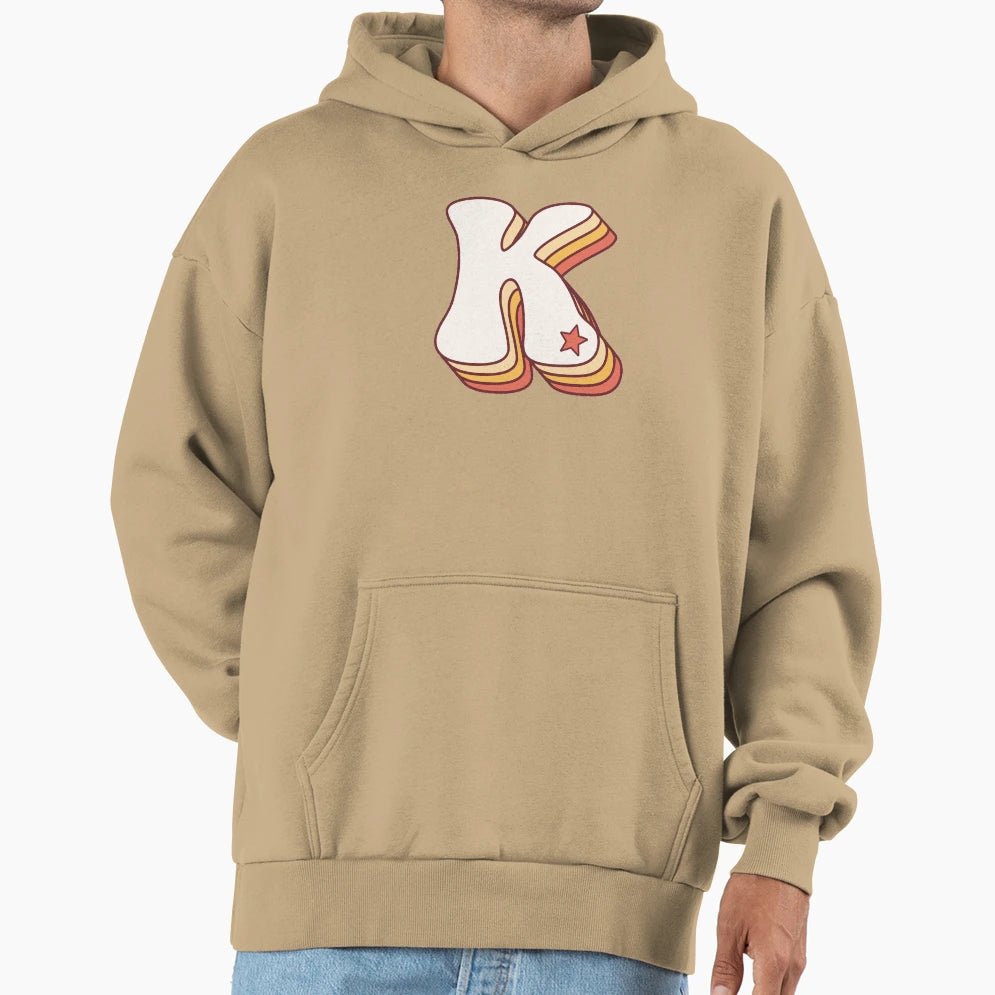 Letter K Hoodie - Minimalist Print for Adults - T-Shirt, Sweatshirt, Hoodie
