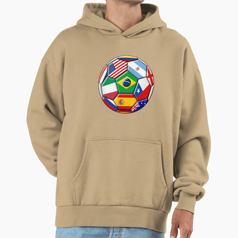 Soccer Various Flags Hoodie - Trendy Graphic Men Women - T-Shirt, Sweatshirt, Hoodie