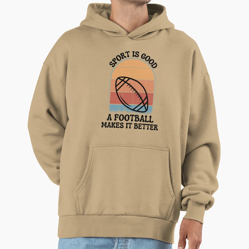 Funny Vinatge Sport Football Lover Hoodie - Unique Graphic for Adults - T-Shirt, Sweatshirt, Hoodie