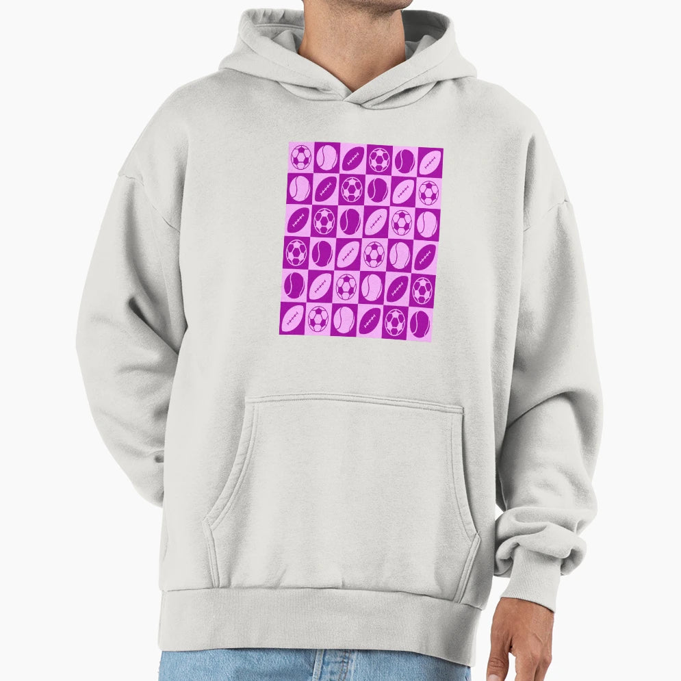 Sport Pattern Football Tennis Soccer Hoodie - Fun Novelty Design Unisex - T-Shirt, Sweatshirt, Hoodie
