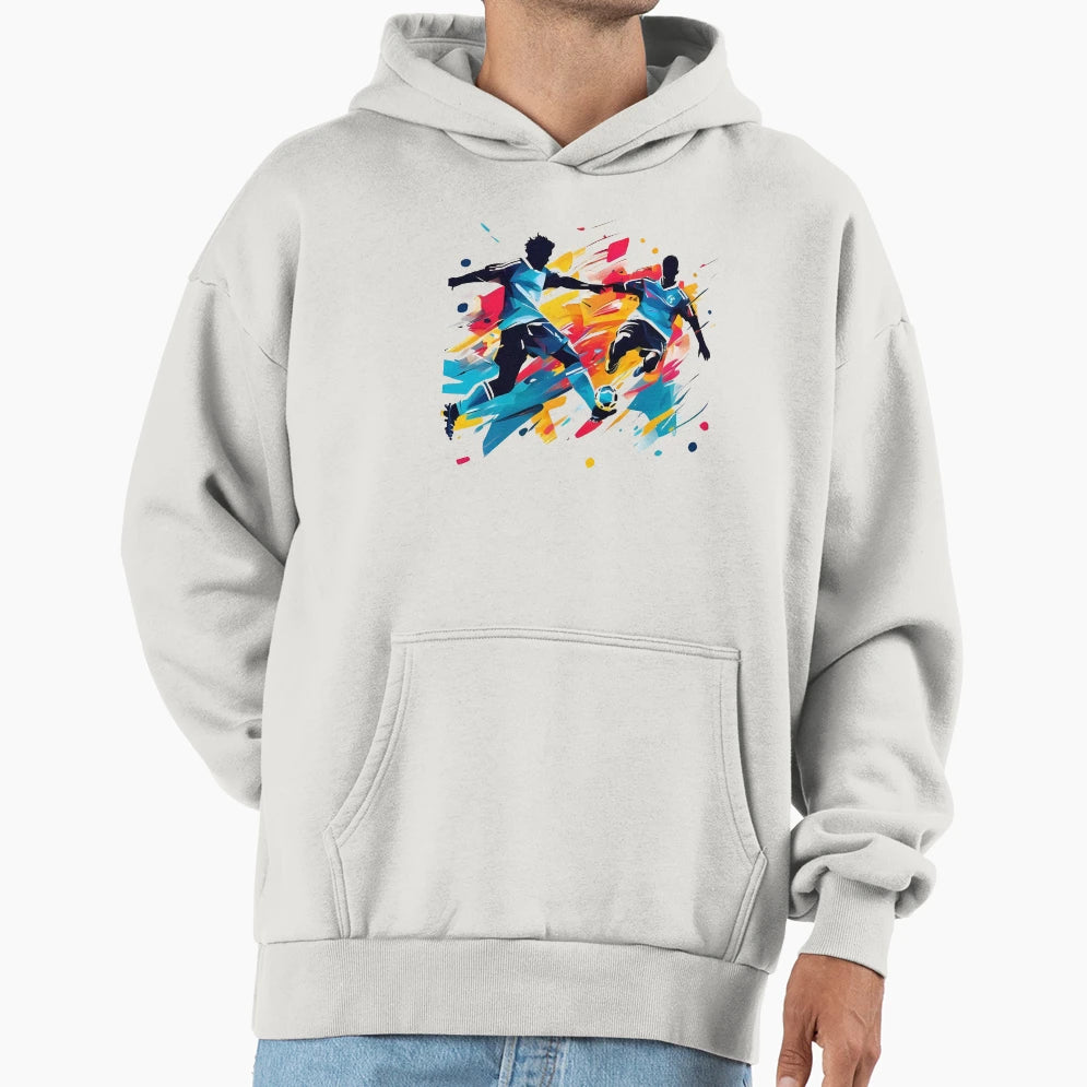 Abstract Soccer Clash 1 Hoodie - Streetwear Style for Adults - T-Shirt, Sweatshirt, Hoodie