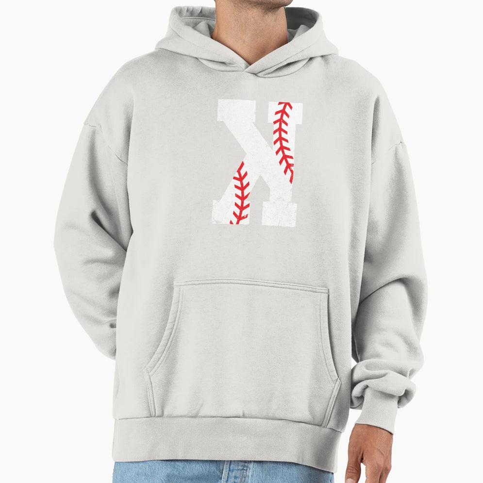 Baseball Pitcher Strikeout K Hoodie - Unique Graphic for Adults - T-Shirt, Sweatshirt, Hoodie