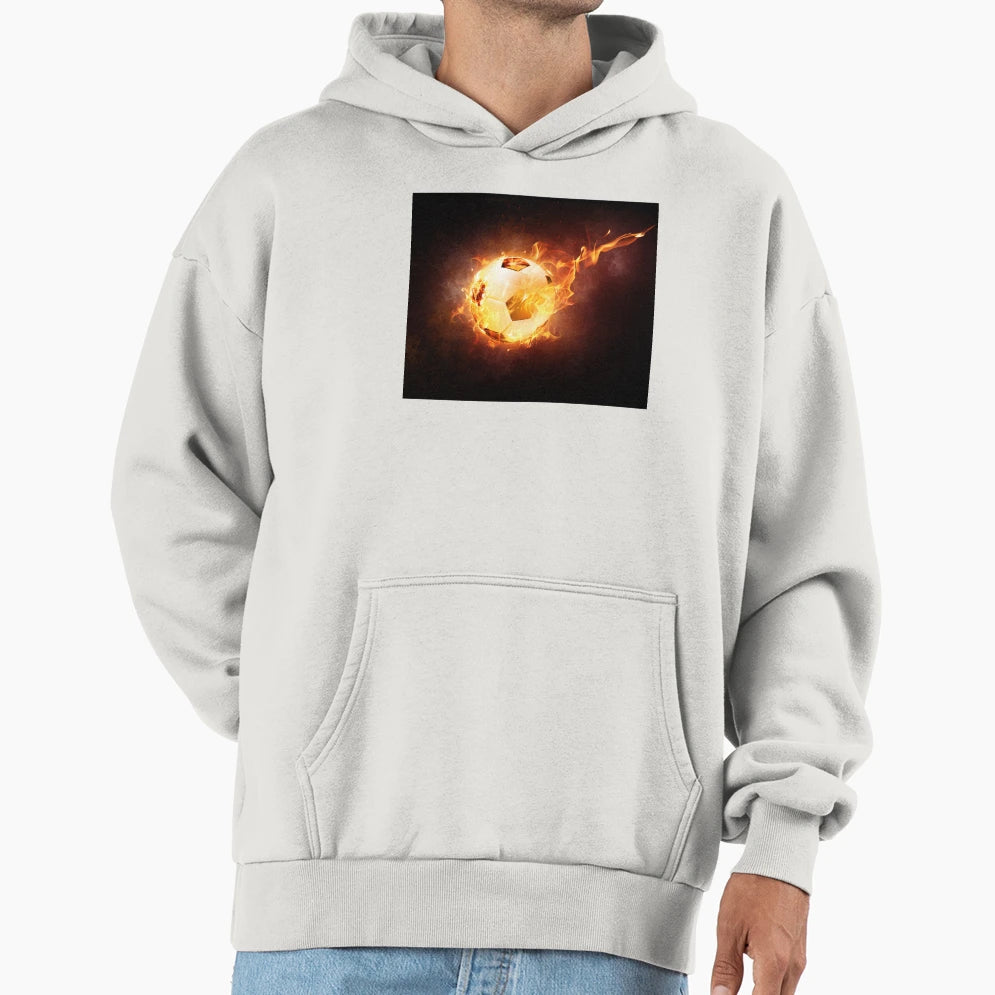 Burning Football Hoodie - Graphic Print Men Women - T-Shirt, Sweatshirt, Hoodie