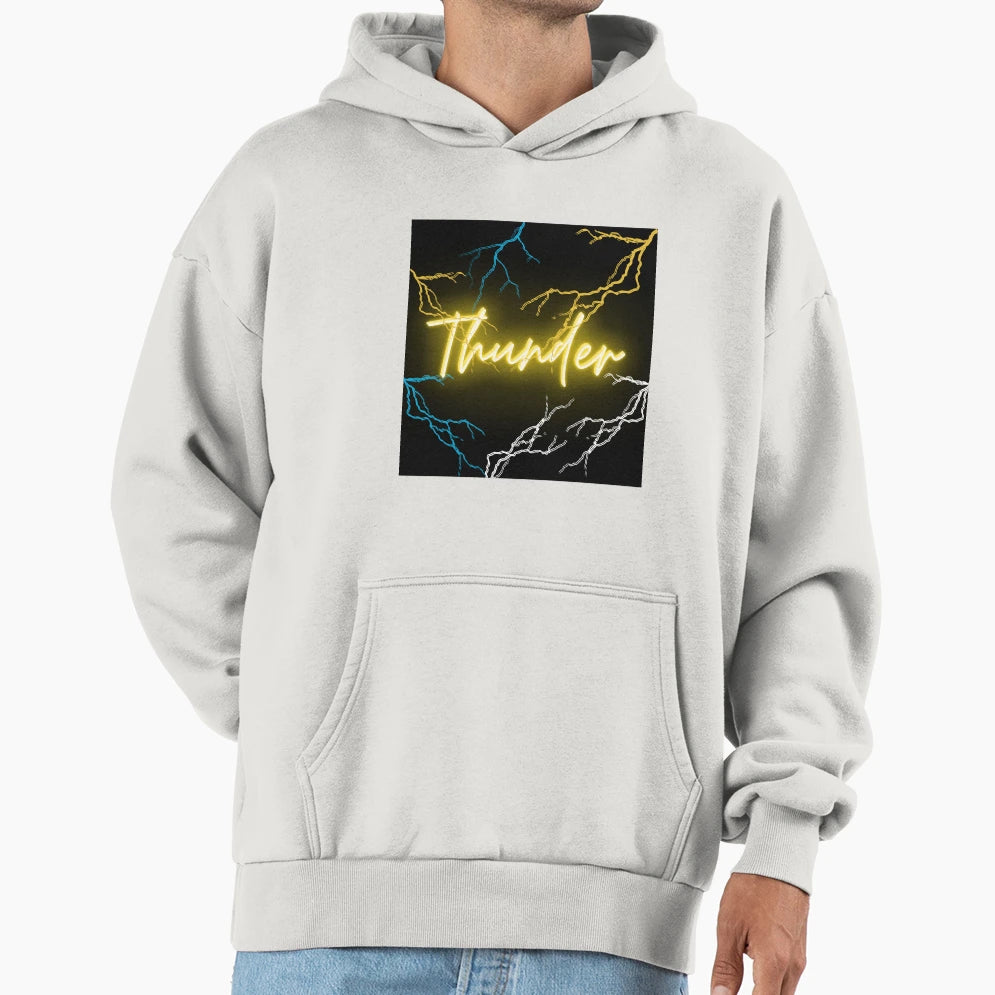 Lightning And Thunder Neon Font Hoodie - Trendy Graphic Men Women - T-Shirt, Sweatshirt, Hoodie
