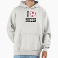 I Love Soccer White Hoodie - Trendy Graphic Unisex - T-Shirt, Sweatshirt, Hoodie