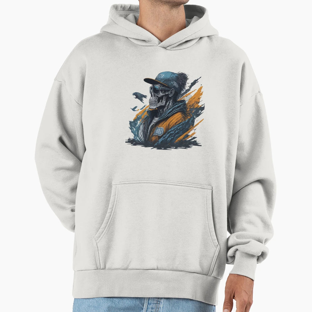 Mystical Skull Explorer Artistic Skull Hoodie - Trendy Graphic Unisex - T-Shirt, Sweatshirt, Hoodie