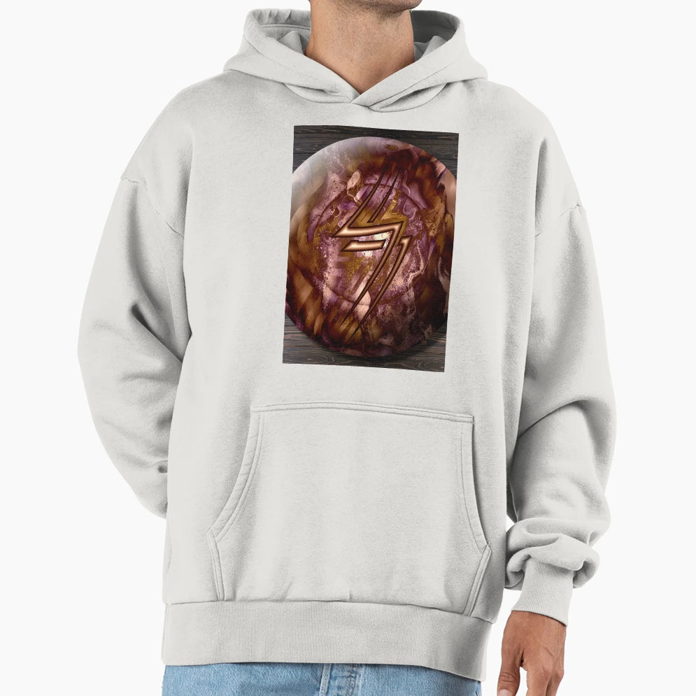 Copper Shield Lightning Bolt Hoodie - Custom Art Print Men Women - T-Shirt, Sweatshirt, Hoodie