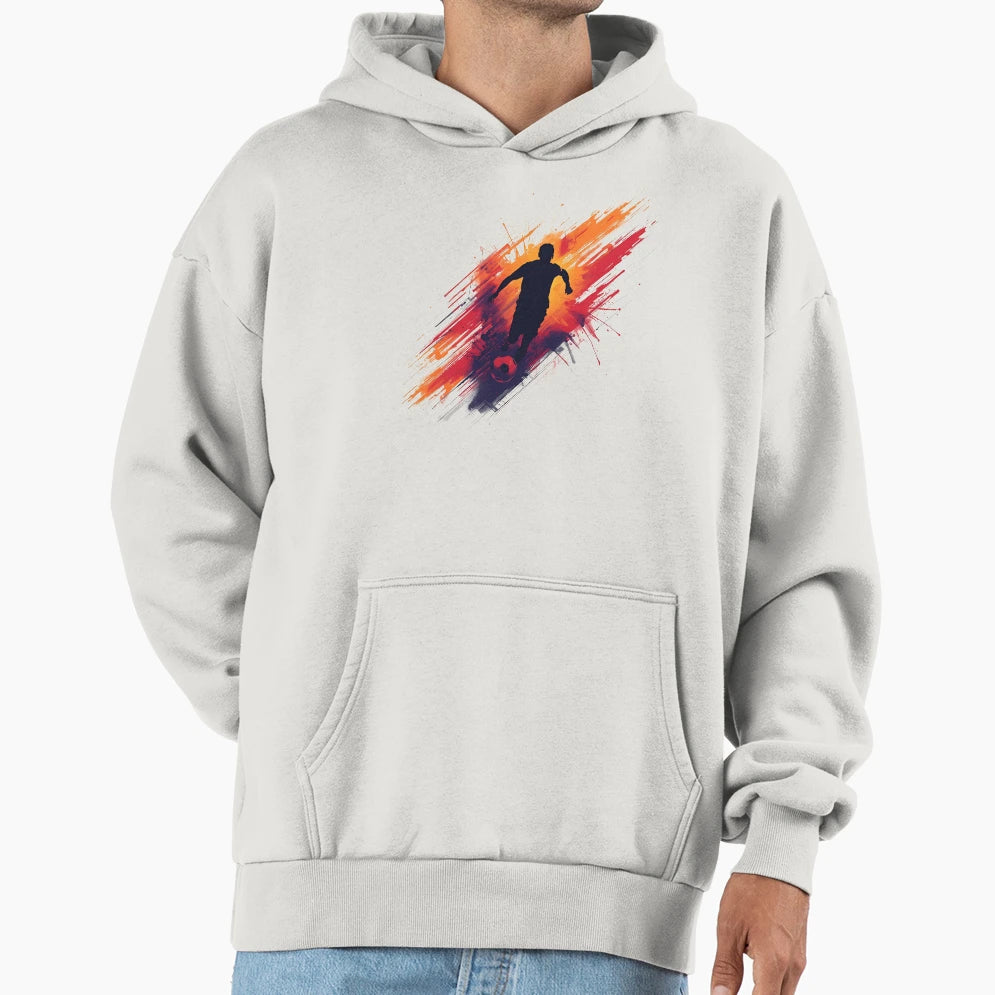Sunset Colour Streak Soccer Hoodie - Aesthetic Graphic Unisex - T-Shirt, Sweatshirt, Hoodie