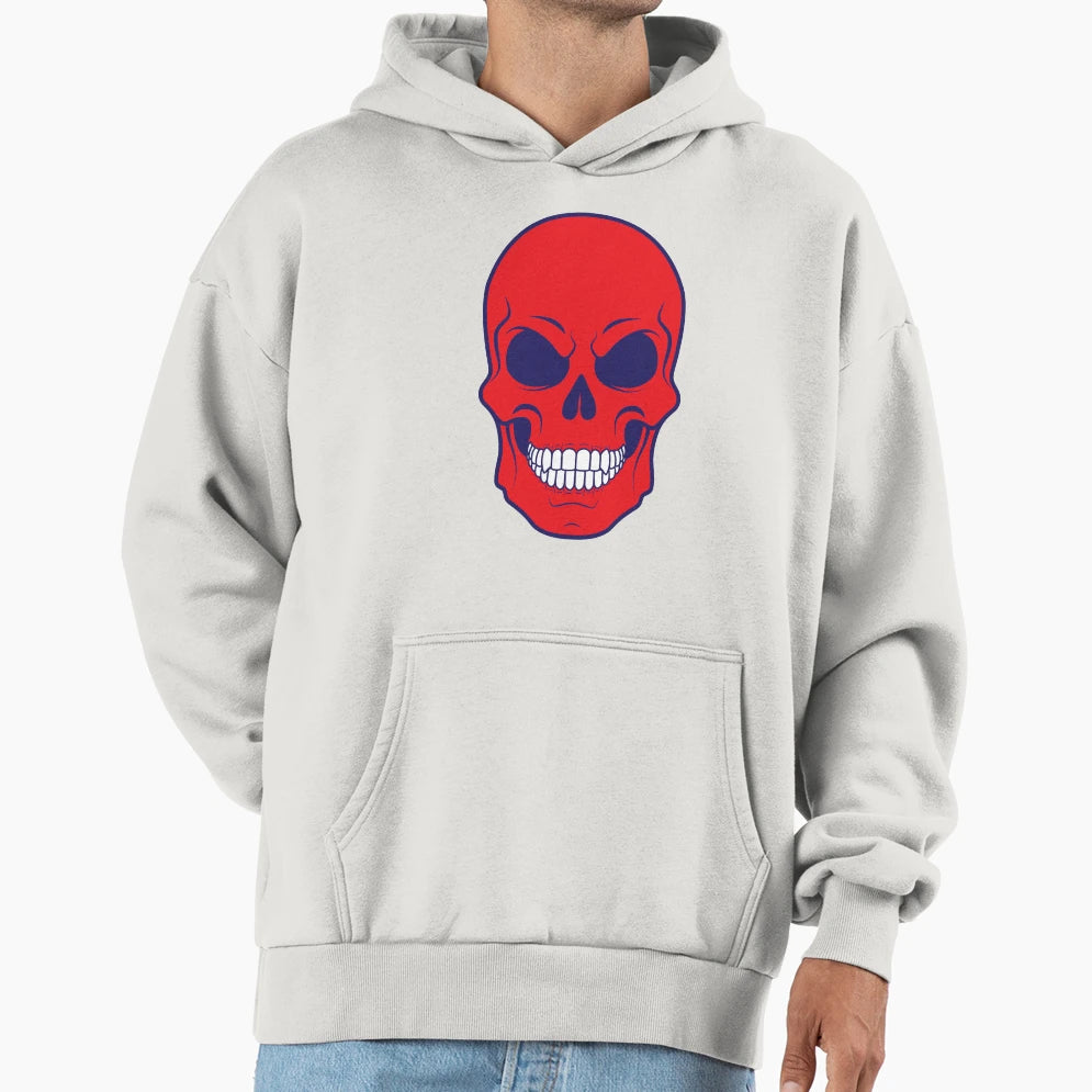 Red Skull Hoodie - Unique Graphic for Adults - T-Shirt, Sweatshirt, Hoodie