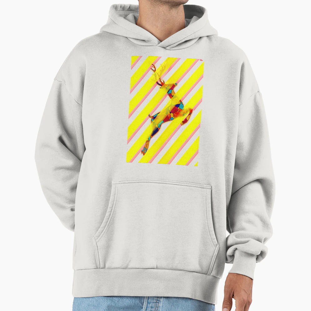Neon Deer Hoodie - Custom Art Print Unisex - T-Shirt, Sweatshirt, Hoodie