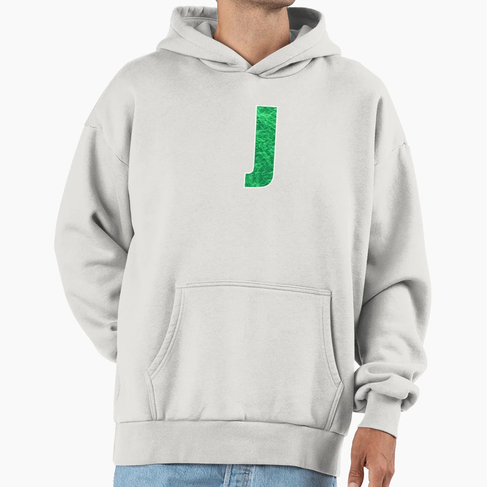 Letter J Green Water Wave Ocean Art Hoodie - Fun Novelty Design Men Women - T-Shirt, Sweatshirt, Hoodie