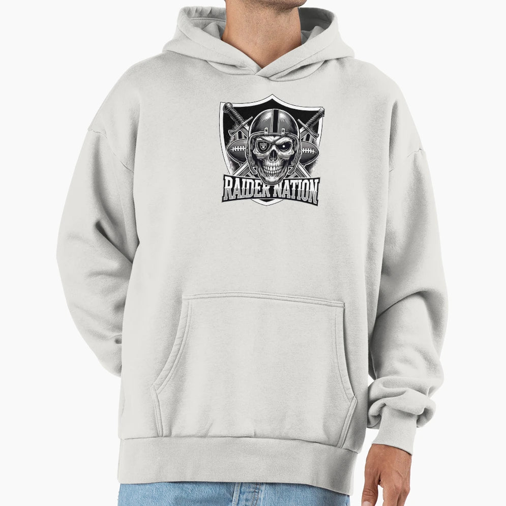 Raidernation Skull Hoodie - Trendy Graphic for Adults - T-Shirt, Sweatshirt, Hoodie