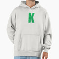 Letter K Green Water Wave Ocean Art Hoodie - Minimalist Print Unisex - T-Shirt, Sweatshirt, Hoodie