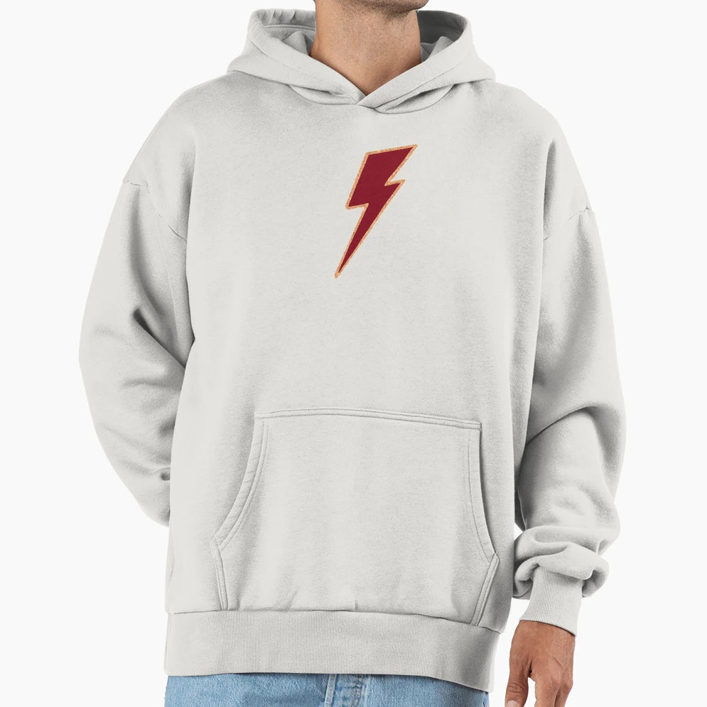 Maroon And Orange Lightning Bolt Hoodie - Streetwear Style Unisex - T-Shirt, Sweatshirt, Hoodie