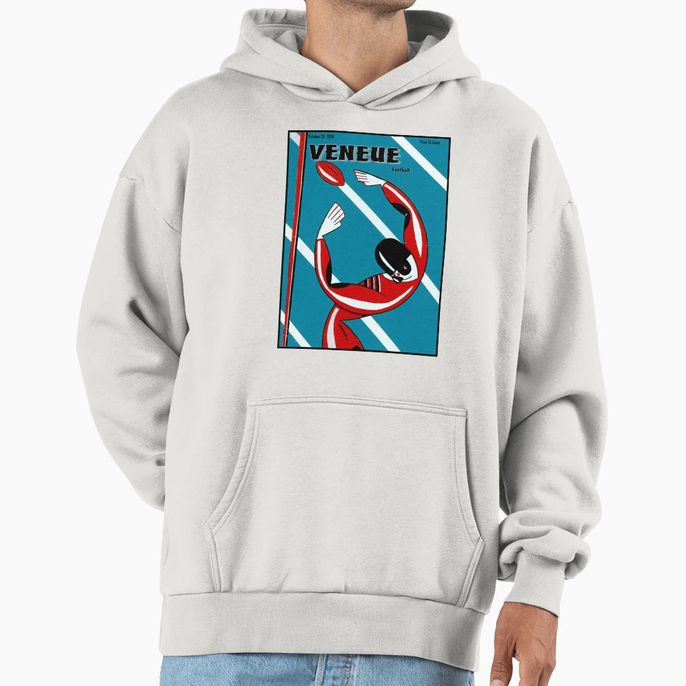 Veneue 1934 Magazine Abstract Football Hoodie - Novelty Apparel Unisex - T-Shirt, Sweatshirt, Hoodie