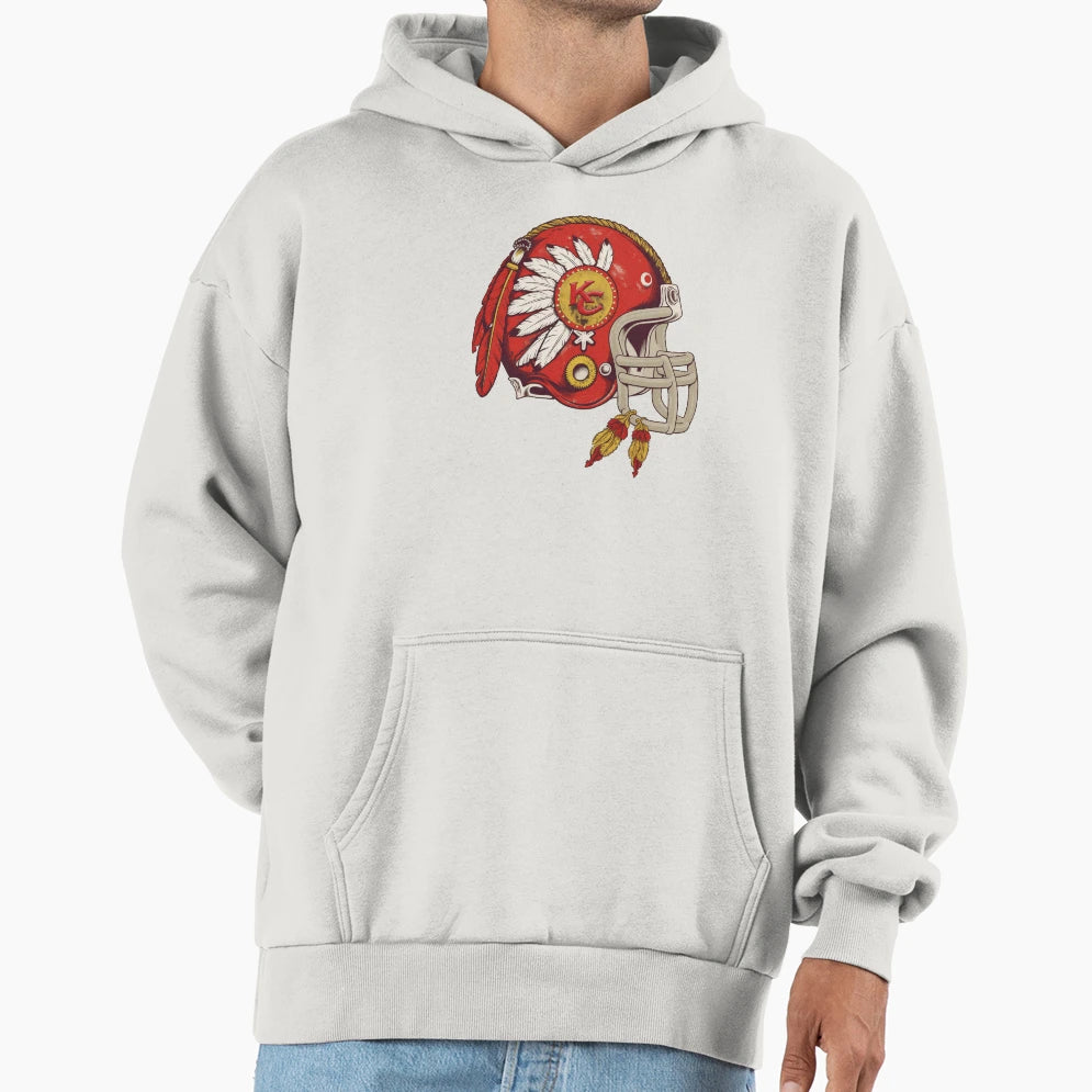 Kansas City Football Helmet Hoodie - Novelty Apparel Unisex - T-Shirt, Sweatshirt, Hoodie