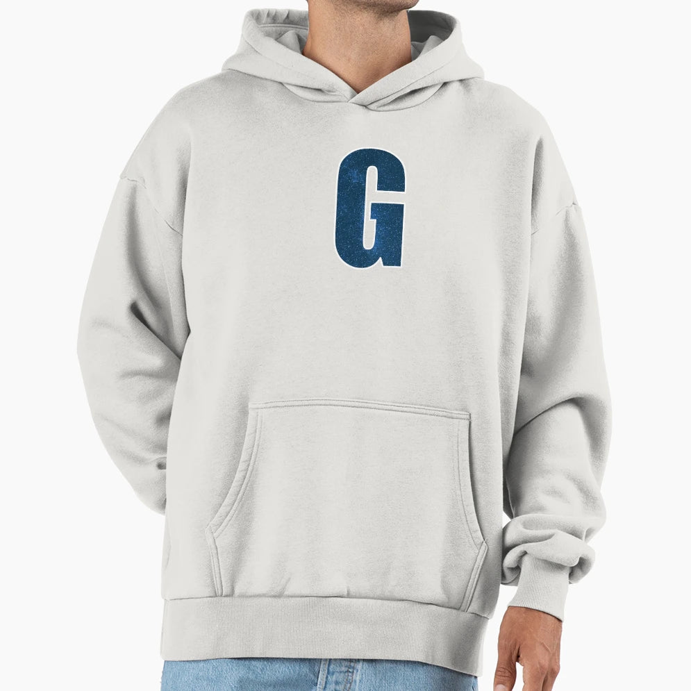 Letter G Stars Sky Monogram Art Hoodie - Unique Graphic Men Women - T-Shirt, Sweatshirt, Hoodie