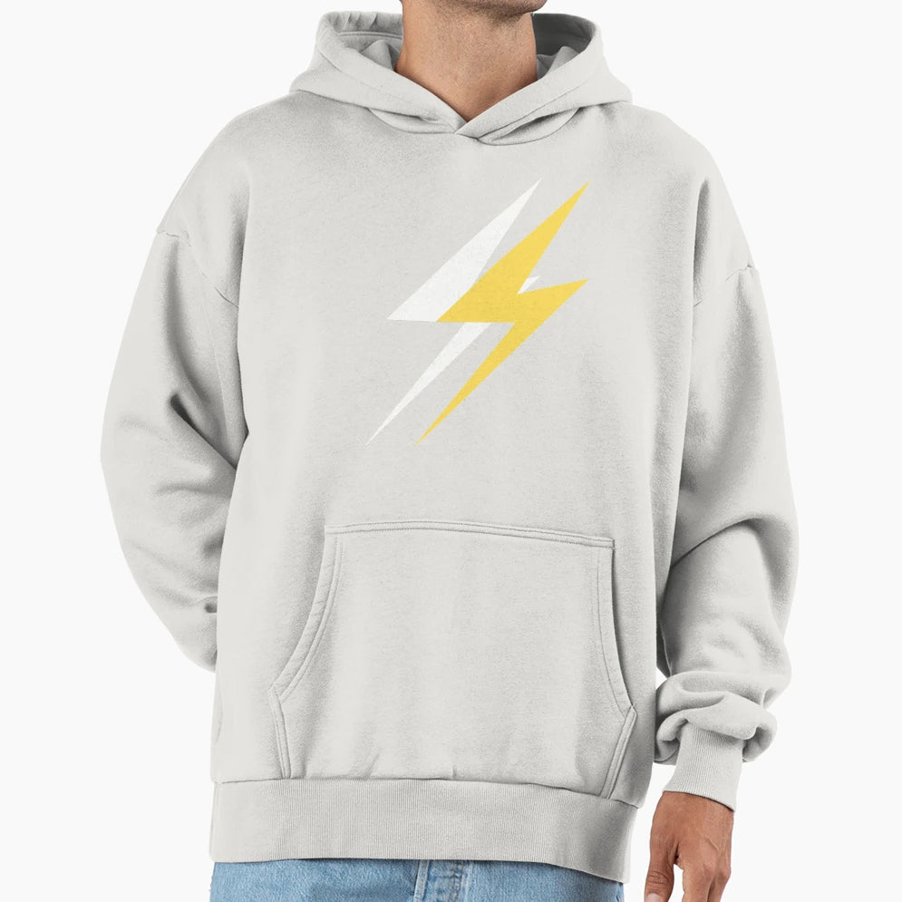Geometric Lightening Bolts Yellow Black Hoodie - Custom Art Print Unisex - T-Shirt, Sweatshirt, Hoodie