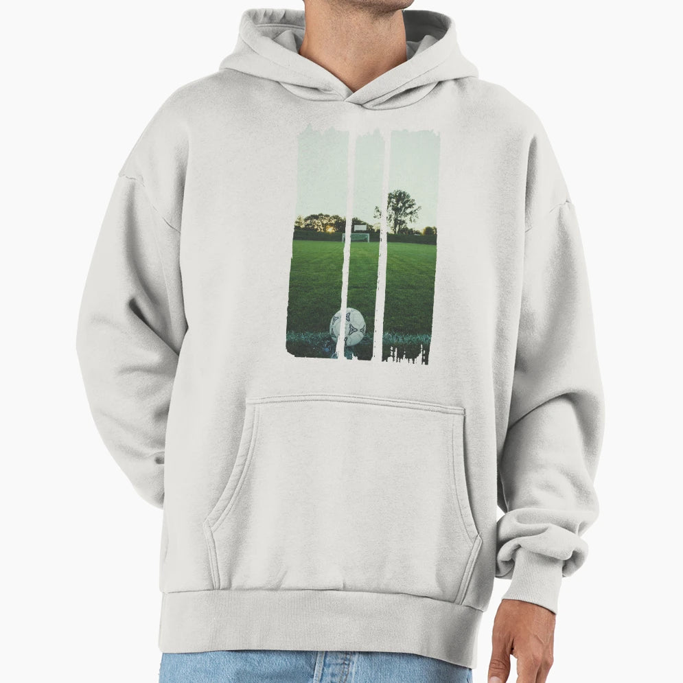 View Soccer Field Ball Sideline Hoodie - Custom Art Print for Adults - T-Shirt, Sweatshirt, Hoodie