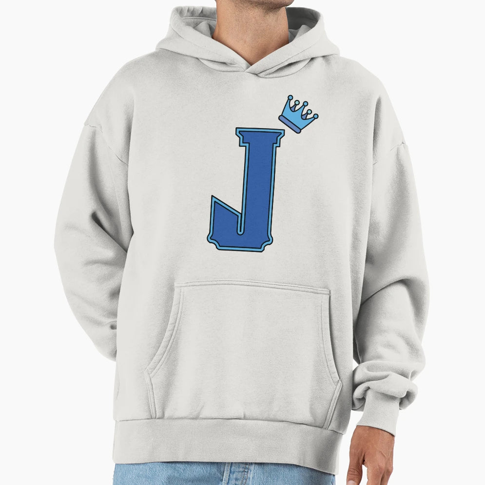 Blue Letter J Hoodie - Trendy Graphic Unisex - T-Shirt, Sweatshirt, Hoodie
