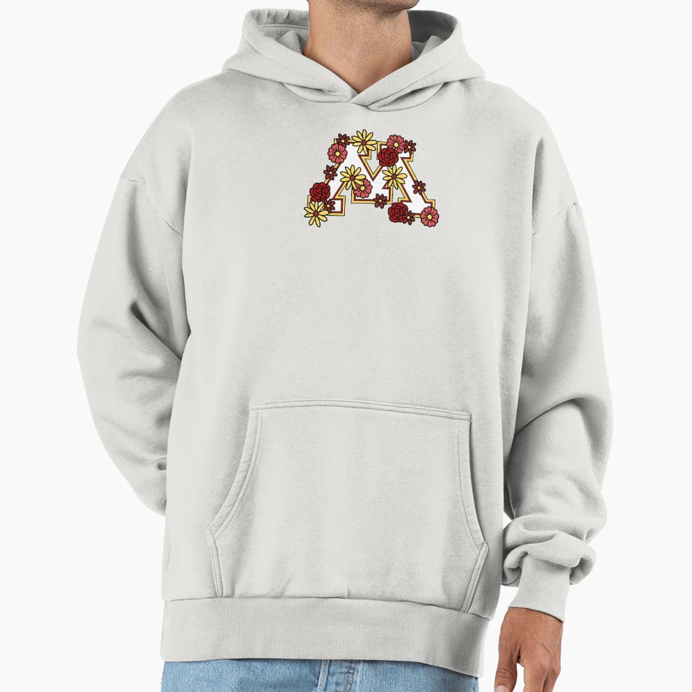 Minnesota M Flowers Hoodie - Custom Art Print Men Women - T-Shirt, Sweatshirt, Hoodie