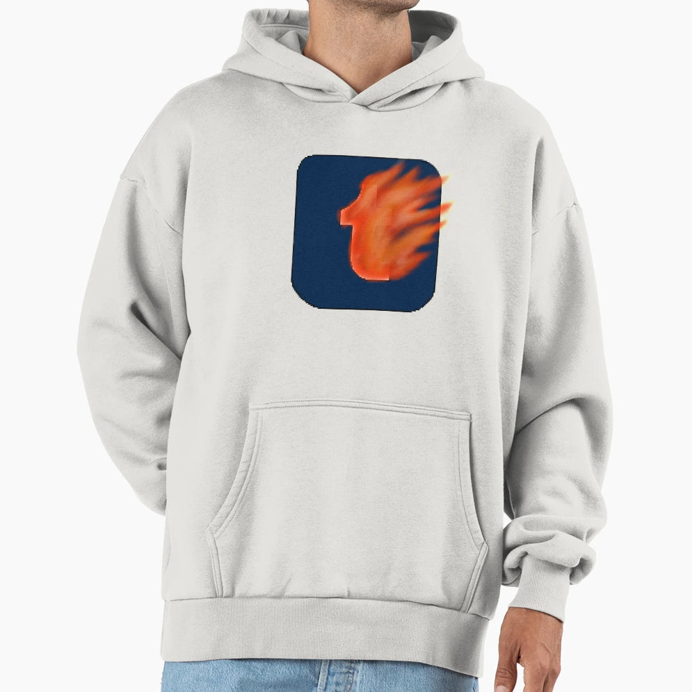 Flaming Tumblr Icon Hoodie - Graphic Print for Adults - T-Shirt, Sweatshirt, Hoodie