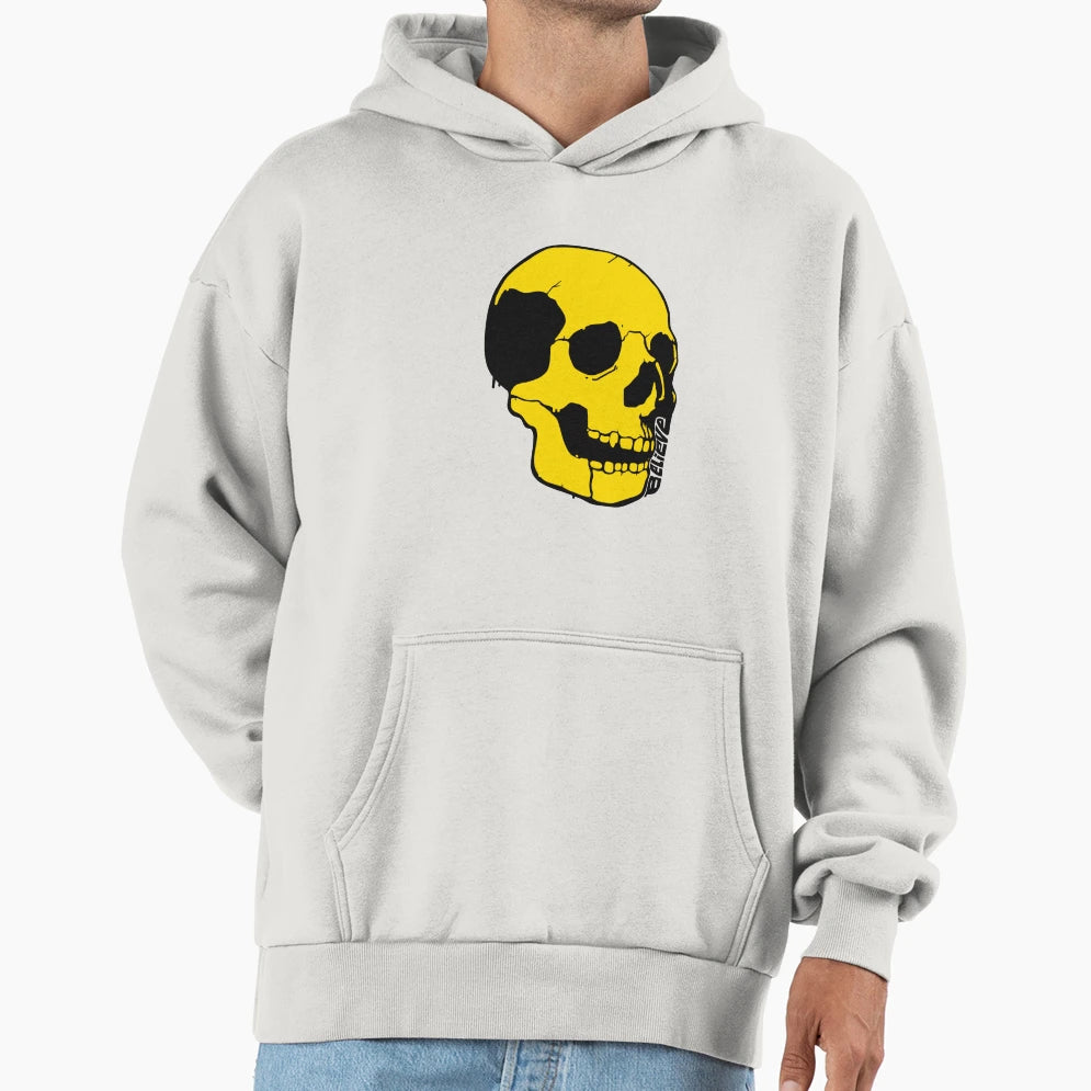 Graffiti Stencil Skull Yellow And Hoodie - Custom Art Print for Adults - T-Shirt, Sweatshirt, Hoodie