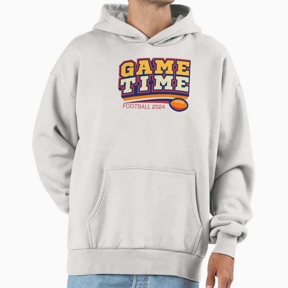 Game Time Football 2024 Bold And Hoodie - Unique Graphic for Adults - T-Shirt, Sweatshirt, Hoodie