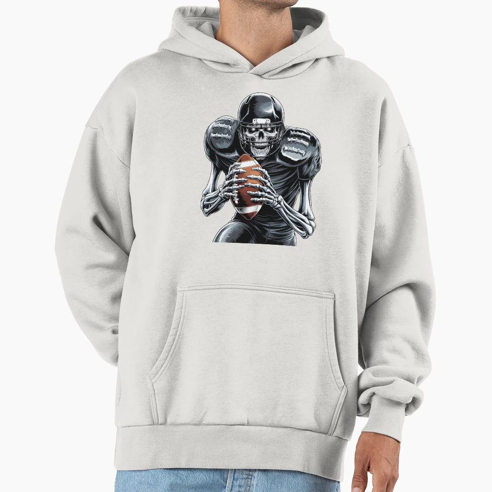 Skeleton Football Player Helmet Halloween Hoodie - Trendy Graphic Unisex - T-Shirt, Sweatshirt, Hoodie