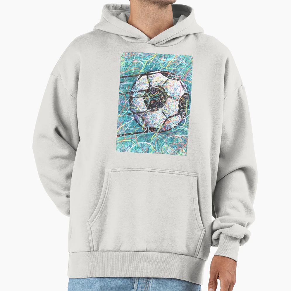 Moving Soccer Ball Pattern Hoodie - Fun Novelty Design for Adults - T-Shirt, Sweatshirt, Hoodie