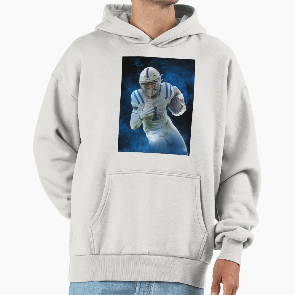 Josh Downs Indianapolis Sports Art Hoodie - Custom Art Print Men Women - T-Shirt, Sweatshirt, Hoodie