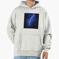 Lightning Blue White Hoodie - Minimalist Print for Adults - T-Shirt, Sweatshirt, Hoodie