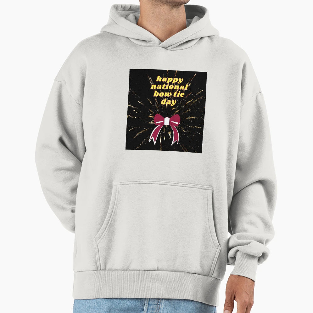 Happy National Bow Tie Day Hoodie - Aesthetic Graphic Unisex - T-Shirt, Sweatshirt, Hoodie