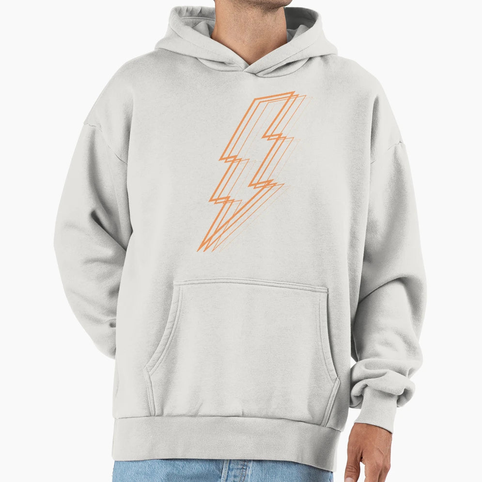 Orange Lightning Hoodie - Aesthetic Graphic for Adults - T-Shirt, Sweatshirt, Hoodie