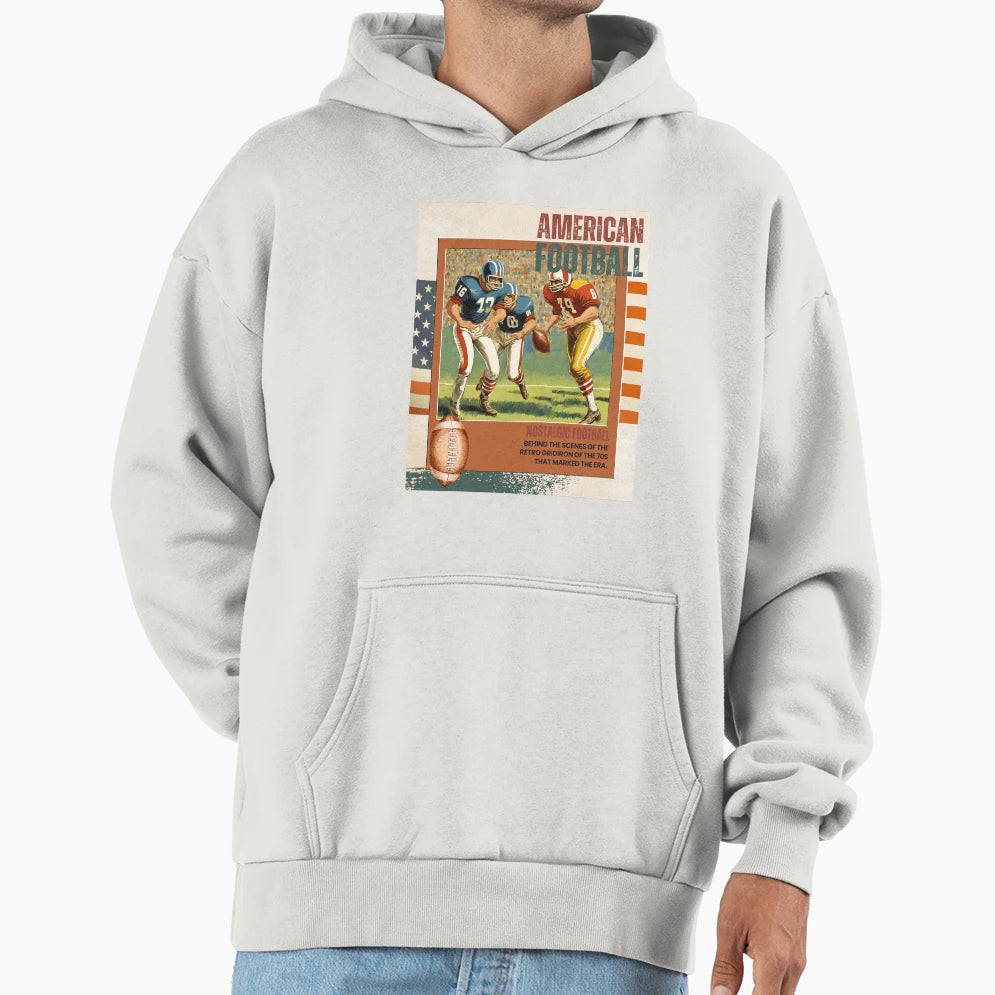 Nostalgic Foot Ball Hoodie - Trendy Graphic for Adults - T-Shirt, Sweatshirt, Hoodie
