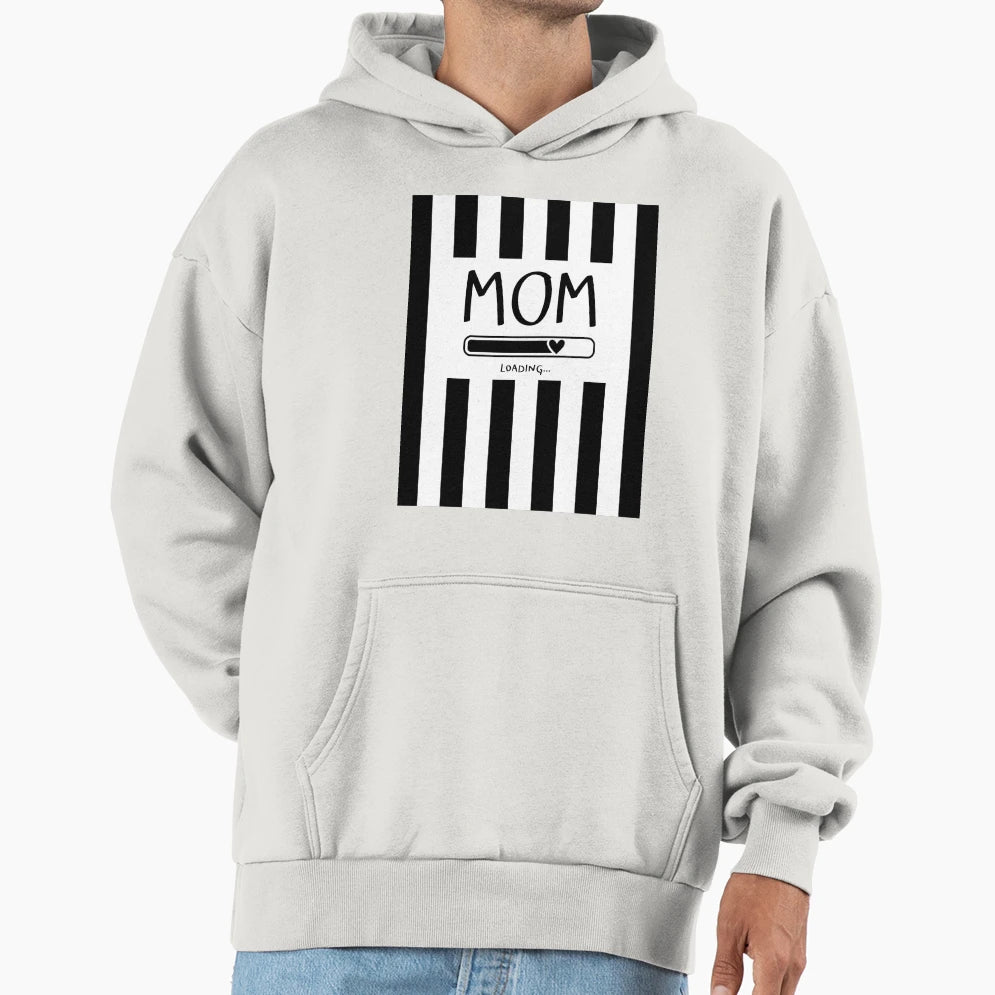 Black And White Vertical Striped Mom Hoodie - Trendy Graphic Men Women - T-Shirt, Sweatshirt, Hoodie